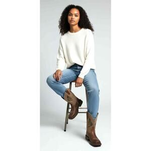 Justin Western Nettie Cowboy Boots Brown Turquoise Embroidered Square Toe 7.5 B